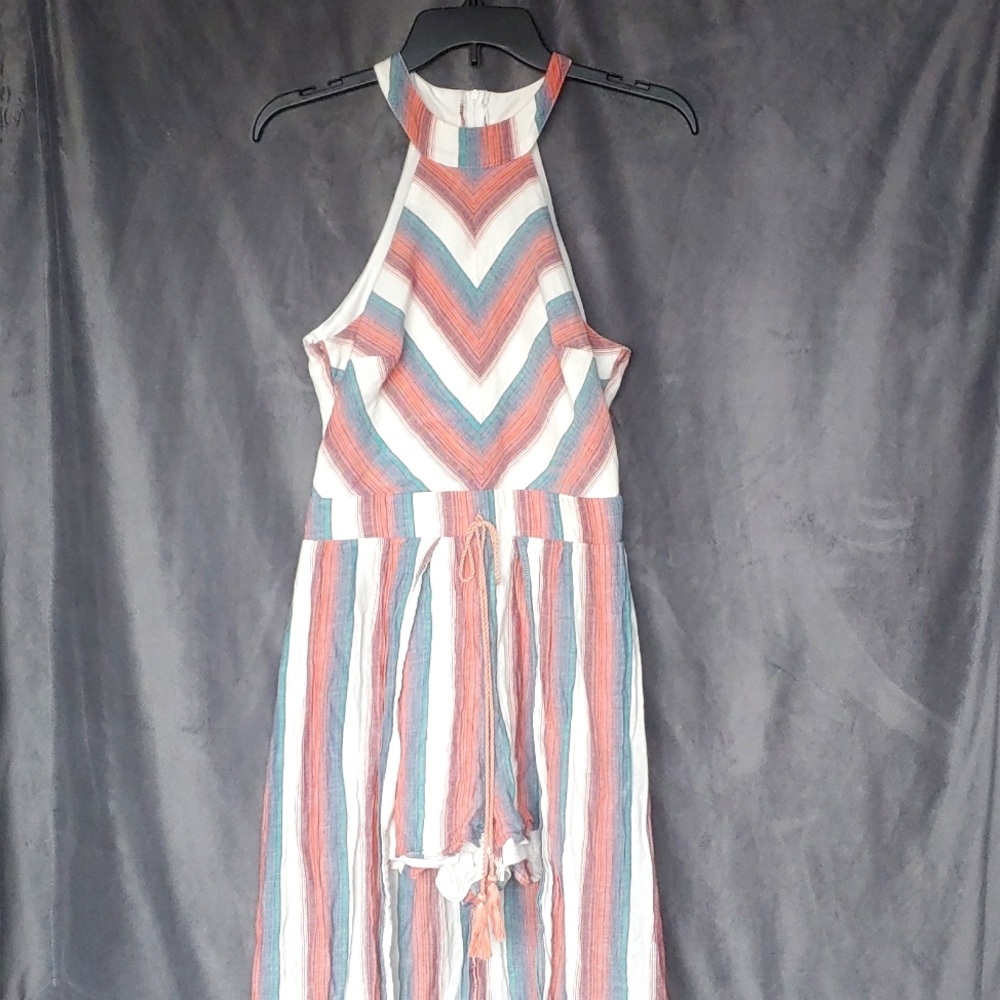Striped Crystal Sky Sleeveless Romper